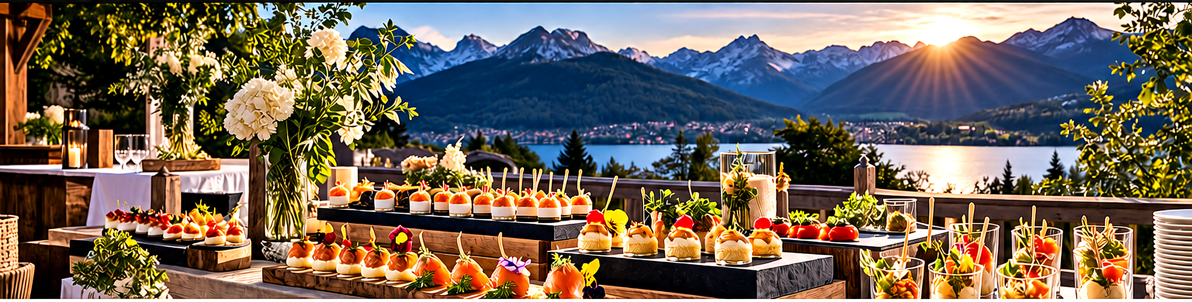 Grand buffet premium avec vue sur les Alpes